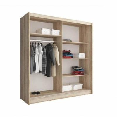 Tükrös ruhásszekrény 180 cm MARVAN 1 - fehér