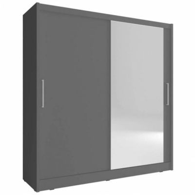 Tükrös ruhásszekrény 180 cm MARVAN 1 - grafitszürke