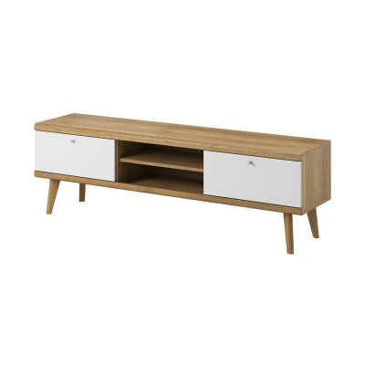 TV állvány 160 cm PAVLIS - riviéra tölgy / fehér