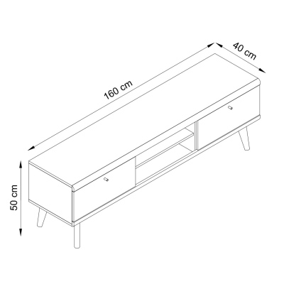 TV állvány 160 cm PAVLIS - riviéra tölgy / fehér