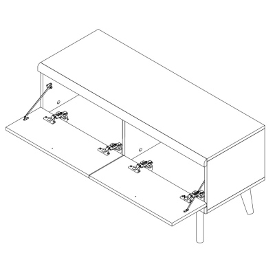 TV állvány 107 cm PAVLIS - riviéra tölgy / fehér