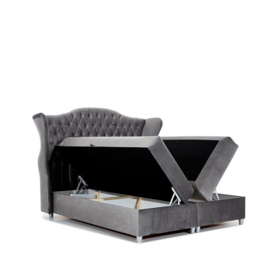 RIANA luxus boxspring ágy 160x200 - krémszn + INGYENES topper