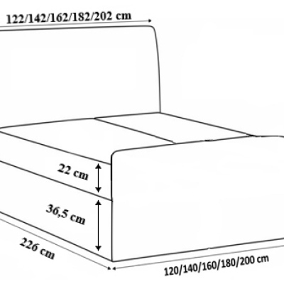 Maxim kárpitozott ágy 180x200, fehér ökobőr