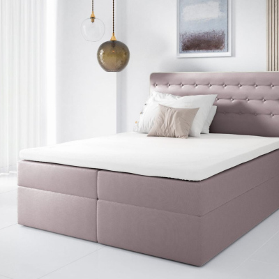 MARGITA kontinentális ágy 180x200 - rózsaszín + INGYENES topper