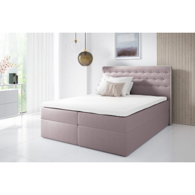 MARGITA kontinentális ágy 180x200 - rózsaszín + INGYENES topper