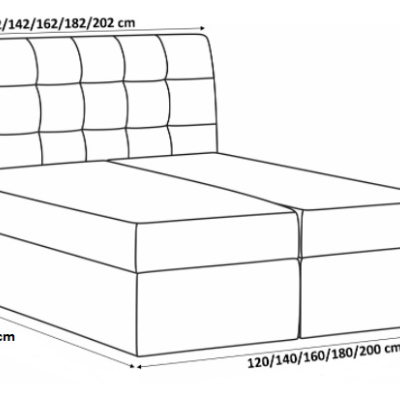 MARGITA kontinentális ágy 200x200 - barna + INGYENES topper
