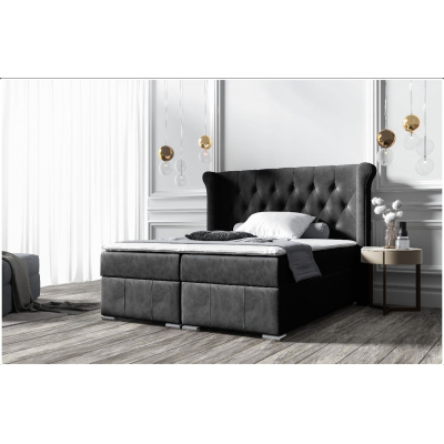 MAXIMO elegáns ágy 200x200 - fekete + INGYENES topper