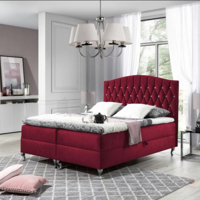 PEGGY elegáns ágy 180x200 - piros + INGYENES topper