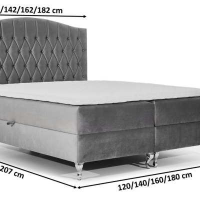 PEGGY elegáns ágy 180x200 - kékeszöld + INGYENES topper