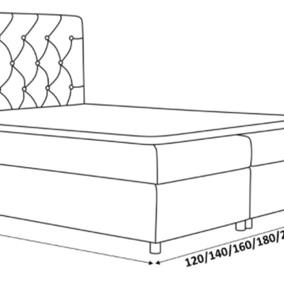 VIVIEN kárpitozott ágy tárolóval - 140x200, szürke + ingyenes topper