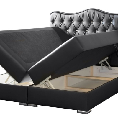 SULTÁN kontinentális ágy, fehér ökobőr, 120 x 200 + INGYENES topper