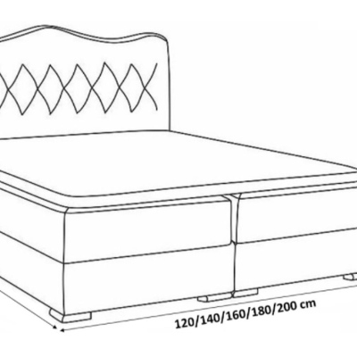 SULTÁN kontinentális ágy, fehér ökobőr, 140 x 200 + INGYENES topper