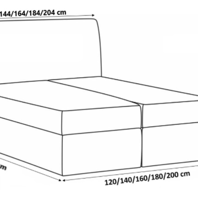 CARMEN elegáns kontinentális ágy 120x200 - szürke + INGYENES topper