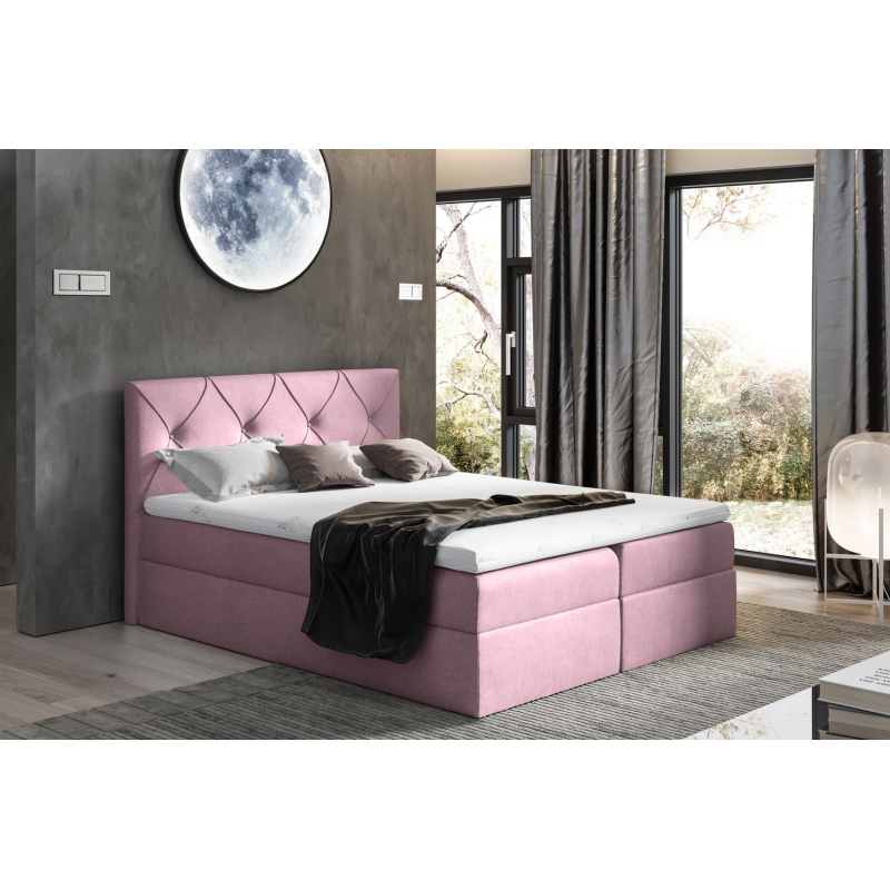 CARMEN elegáns kontinentális ágy 140x200 - rózsaszín 1 + INGYENES topper