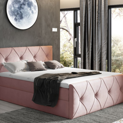 CARMEN LUX kontinentális ágy 140x200 - rózsaszín + INGYENES topper