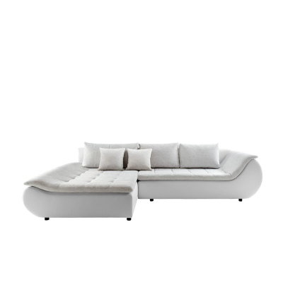 ELEMERA kinyitható kanapé - fehér / bézs, bal sarok