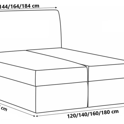 IVANA 5 boxspring ágy 180x200 - bézs + INGYENES topper