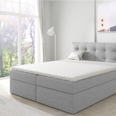 IVANA 1 kárpitozott boxspring ágy 120x200 - szürke + INGYENES topper