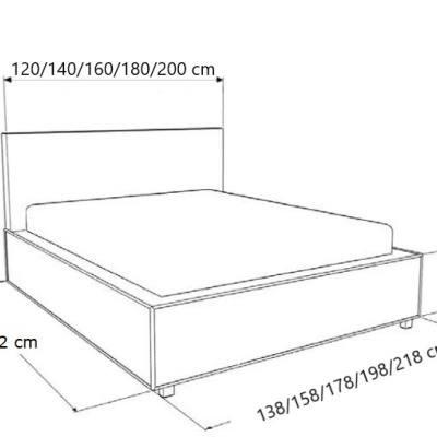 LEXI kárpitozott ágy tárolóval és világítással, fehér ökobőr, 140x200