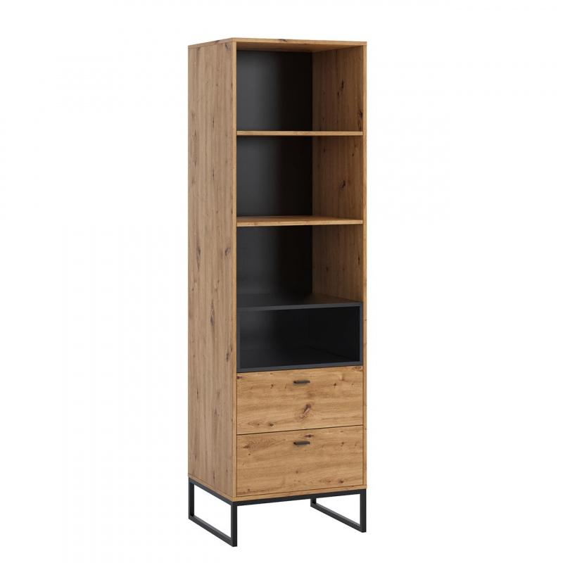 JILL R60 könyvespolc - fekete / artisan tölgy