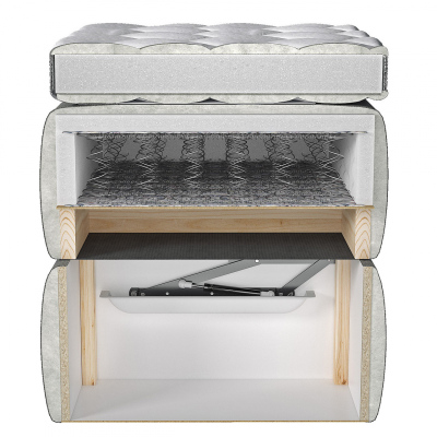 CAMRIN boxspring ágy 160x200 - szürke + INGYENES topper