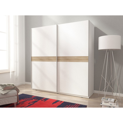 Gardróbszekrény 150 cm MELODY 6 - fehér / sonoma tölgy