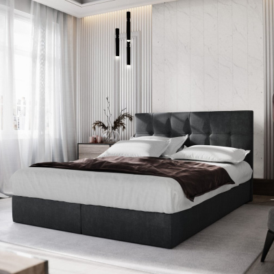 PURAM kárpitozott boxspring ágy 140x200 PURAM - fekete