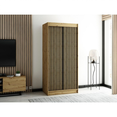 Praktikus ruhásszekrény LENOX 1 100 - artisan tölgy / fekete