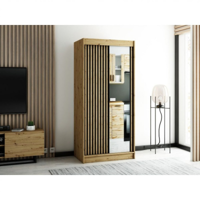 Praktikus LENOX 2 100 gardróbszekrény - artisan tölgy / fekete
