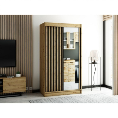LENOX 2 120 praktikus gardróbszekrény - artisan tölgy / fekete