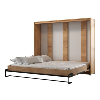 CATHELIJN 160 vízszintes kinyitható ágy - arany artisan tölgy / fekete matt