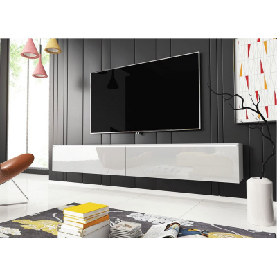 WILLA D TV-szekrény LED-világítással 180 cm - fehér