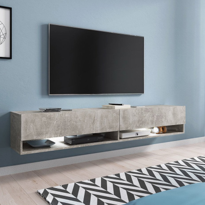 WILLA A TV-szekrény 180 cm RGB LED világítással - beton