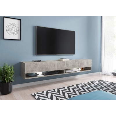 WILLA A TV-szekrény 180 cm RGB LED világítással - beton