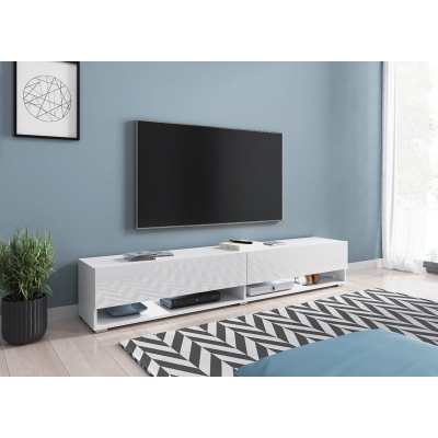 WILLA A TV-szekrény 180 cm RGB LED világítással - fehér