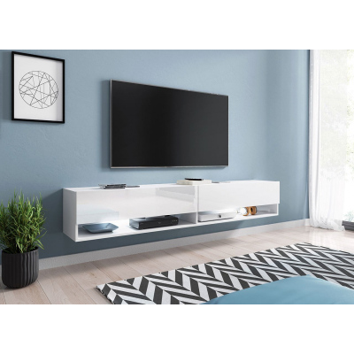 WILLA A TV-szekrény 180 cm RGB LED világítással - fehér