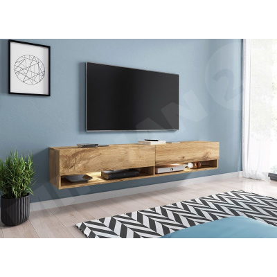 WILLA A TV-szekrény 180 cm RGB LED világítással - wotan tölgy