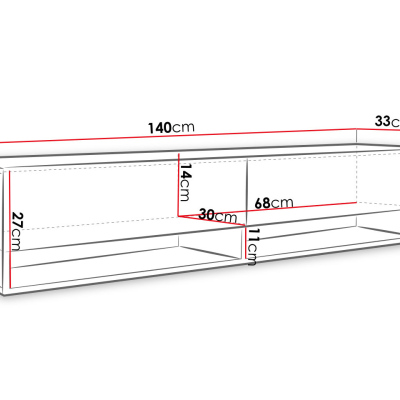 WILLA A TV-asztal 140 cm - wotan tölgy