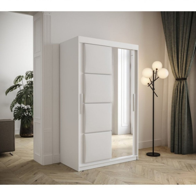 Tolóajtós ruhásszekrény 120 cm TALIA - fehér
