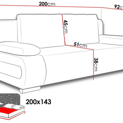 LENKE kinyitható kanapé - szürke / sötétszürke