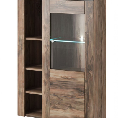 LEONOR polcos szekrény ajtókkal - szatén nussbaum / touchwood