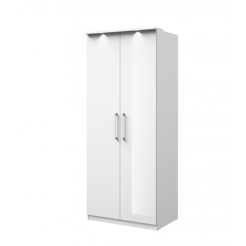 OLIKA kétajtós gardróbszekrény - 90 cm széles, fehér