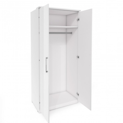 OLIKA kétajtós gardróbszekrény - 90 cm széles, fehér