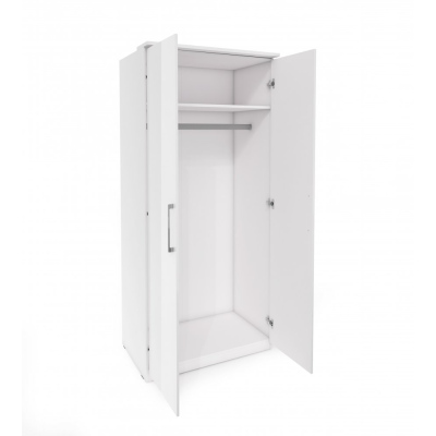 OLIKA kétajtós gardróbszekrény - 90 cm széles, fehér