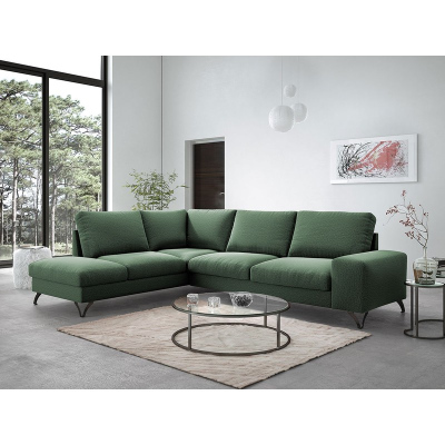LANSING 2 kinyitható kanapé tárolóhellyel - zöld, bal sarok