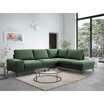 LANSING 2 kinyitható kanapé tárolóhellyel - zöld, jobb sarok