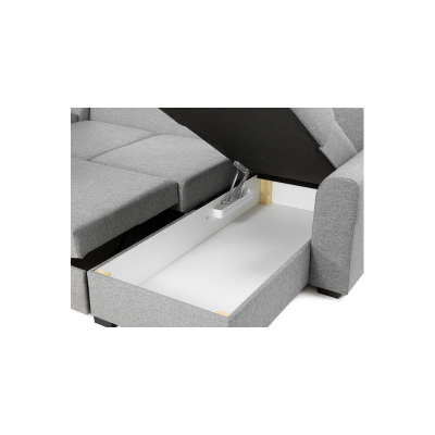 TUCSON 2 U-alakú ülőgarnitúra tárolóval - barna ökobőr / barna, jobb sarok