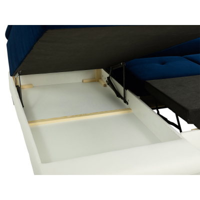 SAN DIEGO kinyitható kanapé tárolóhellyel és LED kivilágítással - szürke, bal sarok