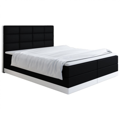 LILLIANA 1 kárpitozott ágy 160x200 - fekete / fehér