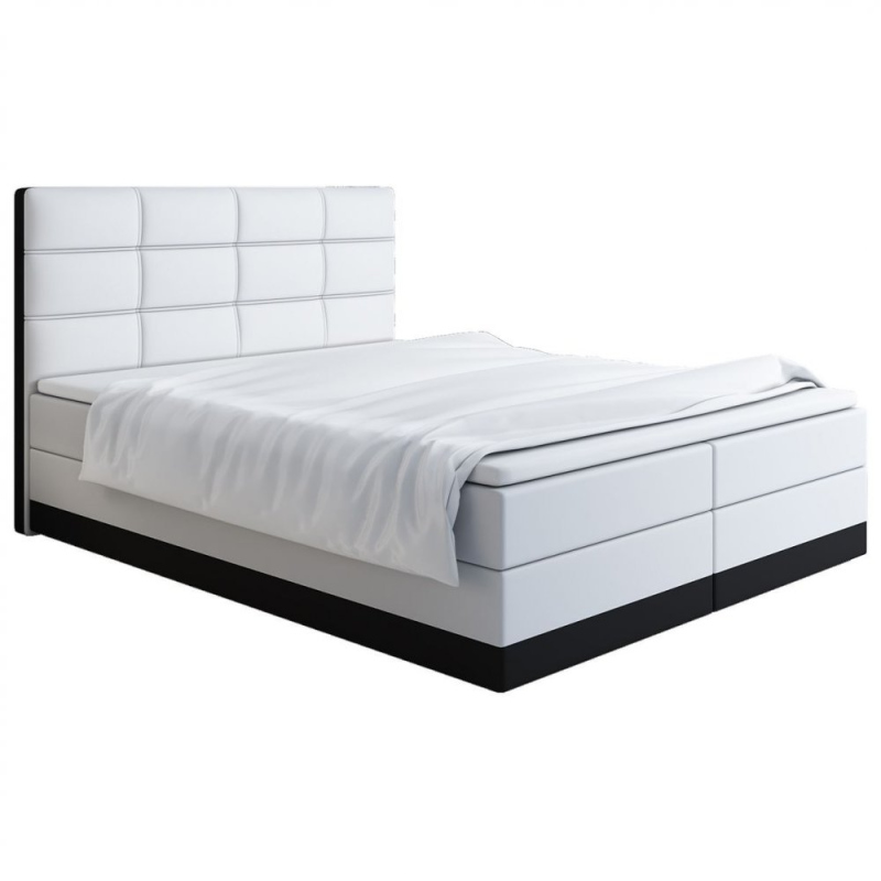 LILLIANA 1 kárpitozott ágy 180x200 - fehér / fekete